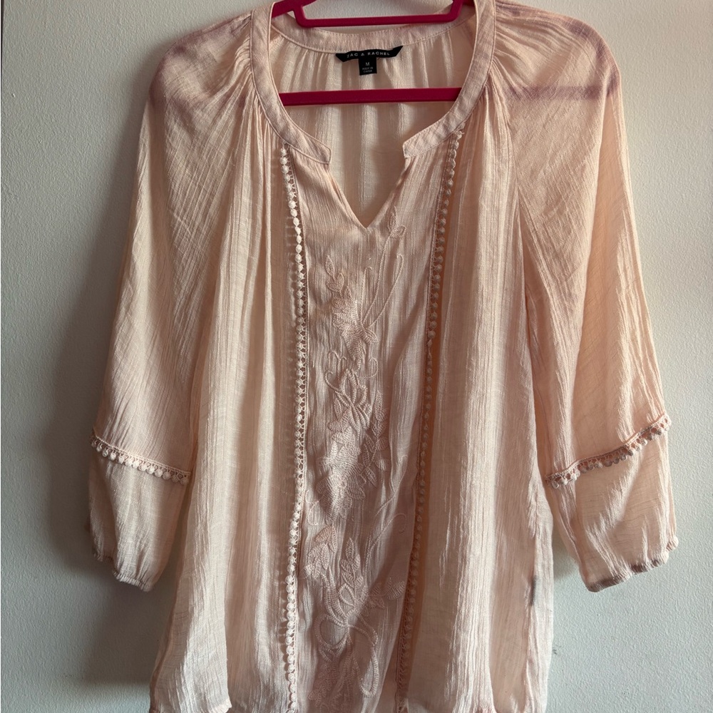 Zac & Rachel Light Pink Embroidered Blouse
